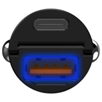 Celly CC Mini Autolader 1x USB-A + 1x USB-C 30W, Verzenden, Nieuw