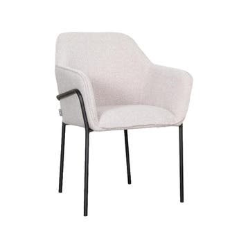 Stoel Dexter | Naturel | Boucle | Zwart Metalen Frame | 2, Verzenden, Nieuw in verpakking