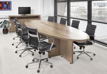 Executive ellips vergadertafel, 420x138cm, midden eiken, Overige plaatsen, Ophalen of Verzenden, Nieuw in verpakking, Kast