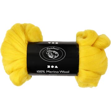 Merino Wol, dikte 21 my, sun yellow, 100 gr/ 1 doos, Nieuw