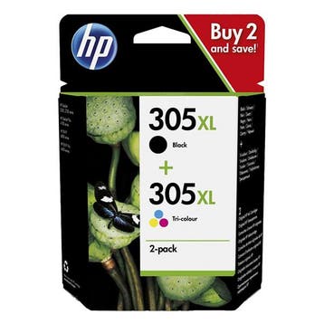 HP 305XL (6ZA94AE) dubbelpak zwart en kleur hoge capaciteit, Verzenden, Nieuw, Cartridge, HP