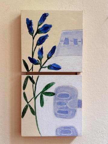 Andrea Krauß - Fragments of a garden_26 Diptychon (ready to