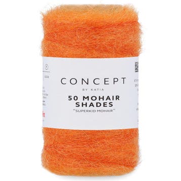 Katia Concept 50 Mohair Shades - 48 oranje - Mohair Garen, Hobby en Vrije tijd, Breien en Haken, Ophalen of Verzenden, Nieuw