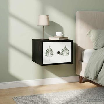 vidaXL Wandkastje HANAU 2 st Zwart eiken 36 x 33 x 25 cm, Minder dan 45 cm, Verzenden, Nieuw, Minder dan 55 cm