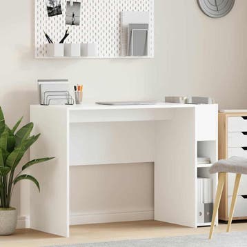 vidaXL Bureau Wit Bewerkt hout 109 x 50 x 78 cm, Huis en Inrichting, Bureaus, Verzenden, Nieuw