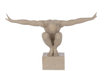 Decoratie beeld Atleet op voet zand 49x33x12cm, Verzenden, Nieuw