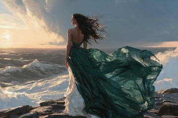 Iconica - Emerald Dress on the Edge - unique 1/1 XXL (100 x
