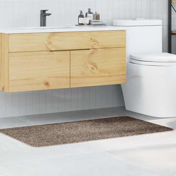 vidaXL Antislip Badmat Bruin 70 x 120 cm PP, Verzenden, Nieuw, Bruin