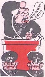 Boze Mussert op spotprent (lijst optie, Lithos), Verzenden