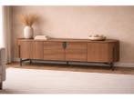Veiling - Tv dressoir Walnoot - 220cm - Notenhout bruin - br, Huis en Inrichting, Kasten | Dressoirs, Nieuw