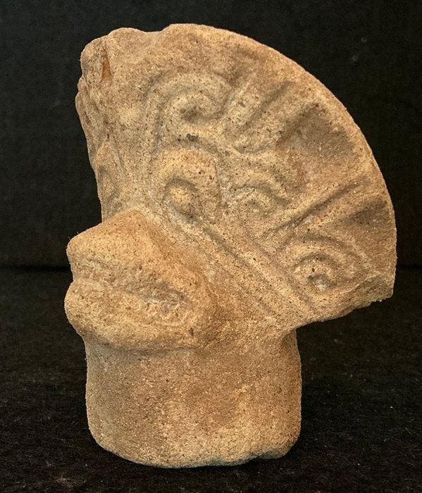 Pre-Columbiaanse Tumaco la-Tolita-cultuur Aardewerken hoofd, Antiek en Kunst, Antiek | Overige Antiek