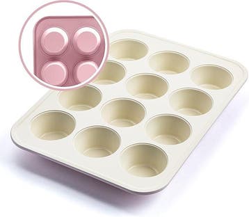 GreenLife Contour Muffinvorm 12 cups Roze, Nieuw