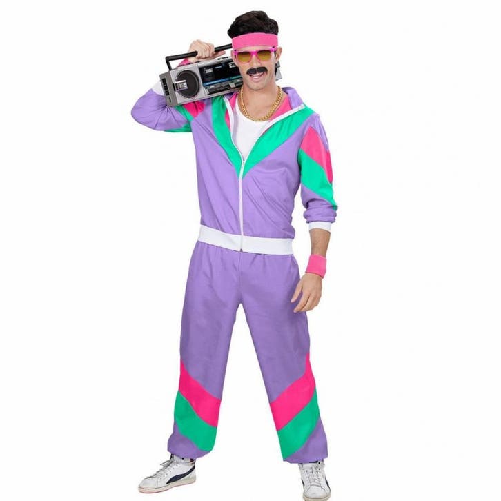 Retro Trainingspak paars, Kleding | Dames, Carnavalskleding en Feestkleding, Nieuw, Ophalen of Verzenden