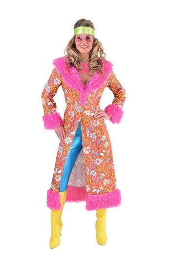 Hippie Mantel Paisley Dames Oranje/Pink, Ophalen of Verzenden, Nieuw