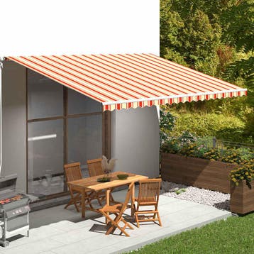 vidaXL Vervangingsdoek voor luifel 500x350 cm polyester geel, Verzenden, Nieuw
