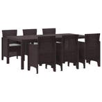 vidaXL Tuin eettafelset 7 pcs Bruin Polypropyleen, Verzenden, Nieuw, 7 zitplaatsen