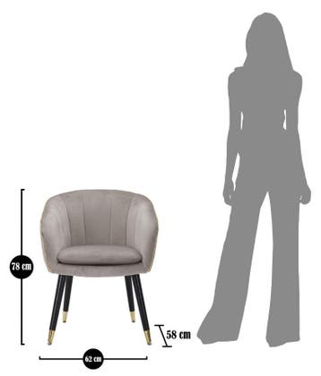 PARMCHAIR PARIJS GRIGIA/GOUD CM 62X58X78, Huis en Inrichting, Ophalen of Verzenden, Nieuw