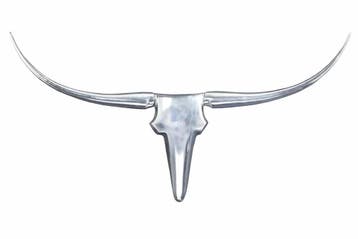 Modern design wanddecoratie BULL XL 120cm zilver aluminium, Ophalen of Verzenden, Nieuw