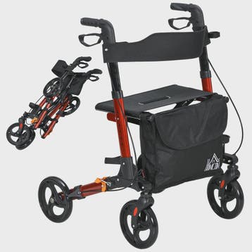 Opvouwbare Aluminium Rollator met 4 Wielen, Verstelbare Hoog, Verzenden, Nieuw