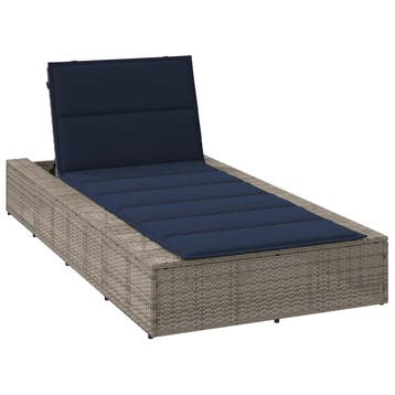 vidaXL Ligbed met zwevend kussen poly rattan grijs, Verzenden, Nieuw