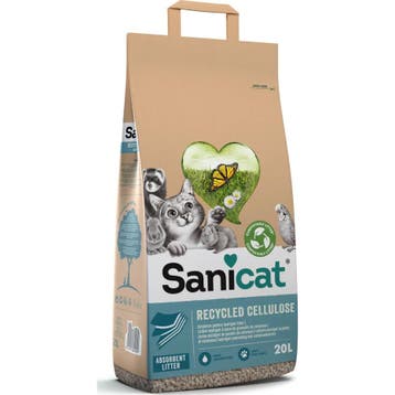 Sanicat Recycled Cellulose kattenbakvulling 2 x 20 liter, Verzenden, Nieuw