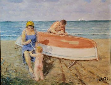 Scuola Italiana (XX), a firma Maiti - Marina, Sulla Spiaggia