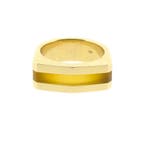 Gouden ring met gele maansteen, Sieraden, Tassen en Uiterlijk, Ringen, 18 tot 19, Gebruikt, Overige kleuren, Ophalen of Verzenden