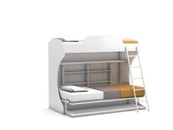 Opklapbed stapelbed, maat 90 x 190 met bureau, Verzenden, Nieuw