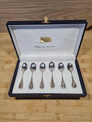 Koffielepel (6) - .800 zilver, Antiek en Kunst