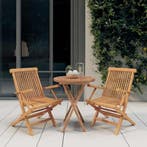 vidaXL 3-delige Tuinset massief teakhout, Verzenden, Nieuw, Tuinset