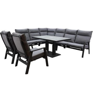 Pacific hoek dining loungeset 7 delig aluminium verstelbaar, Ophalen of Verzenden, Nieuw, Aluminium