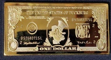Uncle Scrooge - 1 One Usa Dollar Gold-Plated Bar, Nieuw