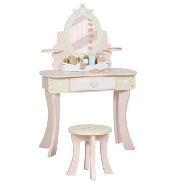 TRUUSK Kinderschminktafel en Schrijftafel - Met Stoel, Lade, Verzenden, Nieuw