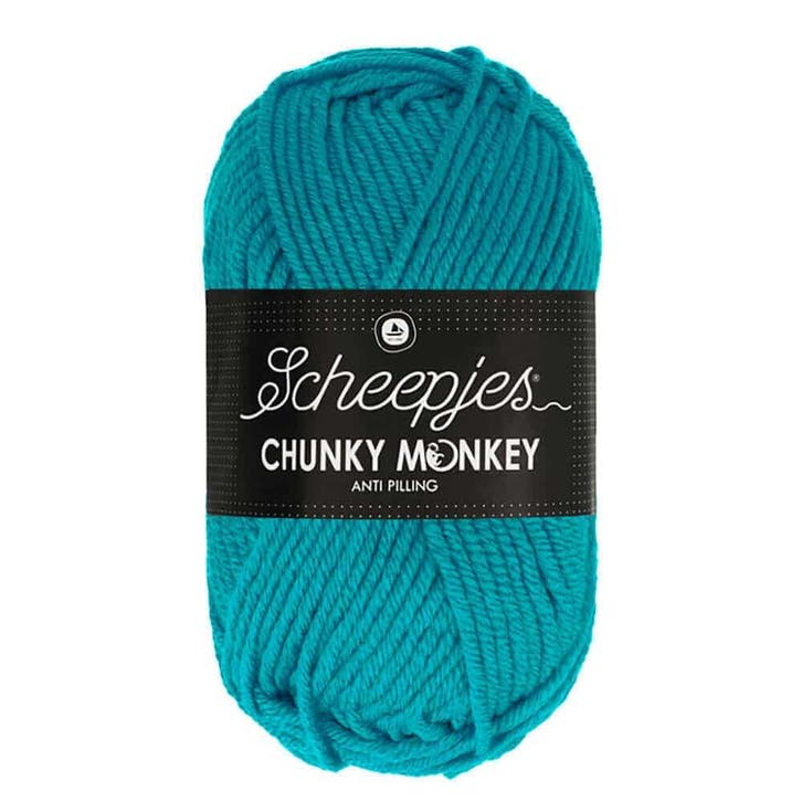 Scheepjes Chunky Monkey 100g - 2012 Deep Turquoise, Hobby en Vrije tijd, Breien en Haken, Nieuw, Verzenden