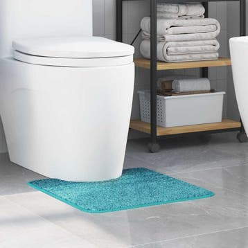 vidaXL Antislip Badmat met Toilet Cut Turquoise 50 x 50 cm, Verzenden, Nieuw