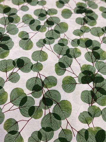 stof met eucalyptusbladeren in dubbele hoogte - Textiel -