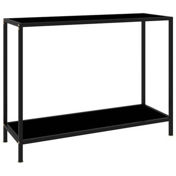 vidaXL Wandtafel 100x35x75 cm gehard glas zwart, Verzenden, Nieuw, Glas, 60 cm of meer