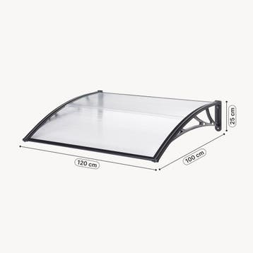 [en.casa] Deurluifel Mellerud afdak 120x100 cm transparant e, Verzenden, Nieuw