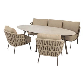 4 Seasons Outdoor Mallorca 3-zits low dining bank + Mallorca, Nieuw