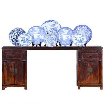 Smalle lange wandtafel of sideboard  ook wel dokters bureau, Antiek en Kunst, Ophalen of Verzenden