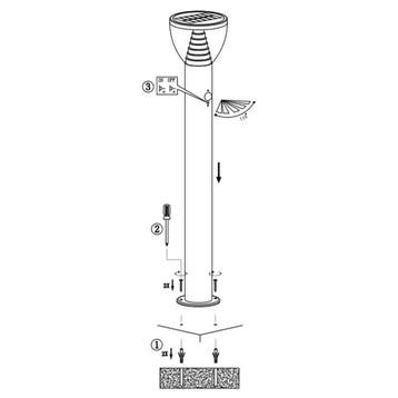 Solar LED staande lamp Spiez op zonne-energie - Warm wit, Verzenden, Minder dan 50 watt, Staande lamp, Nieuw