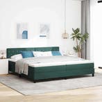 vidaXL Boxspringbed met matras Donkergroen 200 x 200 cm, Huis en Inrichting, Slaapkamer | Bedden, Verzenden, Nieuw, Groen, Stof