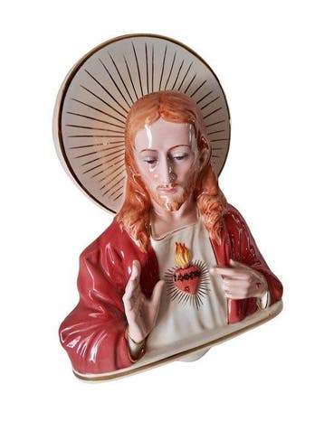 Giovanni Ronzan - Wandbuste - Heilig Hart van Jezus - 28 cm