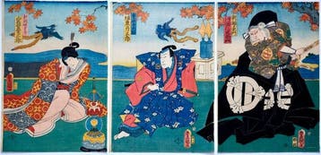 scène uit Chshingura,  - Utagawa Kunisada ( ; 1786 –, Antiek en Kunst