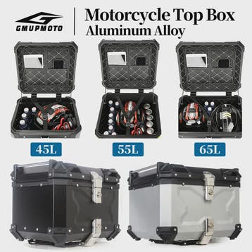 Waterdichte Aluminium Motor Topcase - 45L, 55L, 65L - Helmbo, Verzenden, Nieuw