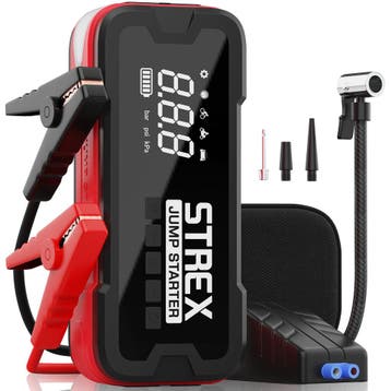 Strex Jumpstartermet Compressor - 4000A / 24.000 mAh, Auto diversen, Jumpstarters, Verzenden, Nieuw