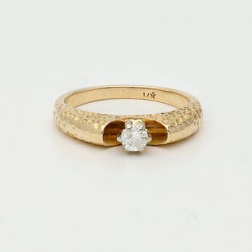 Ring - 14 karaat Geel goud Diamant (Natuurlijk), Sieraden, Tassen en Uiterlijk, Ringen, Nieuw
