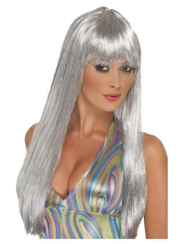 Disco Pruik Zilver Glitter, Kleding | Dames, Ophalen of Verzenden, Nieuw