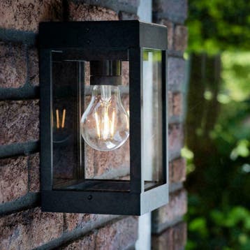Solar LED wandlamp Cube met filament led lamp, Zonne-energie, Verzenden, Minder dan 50 watt, Wandlamp