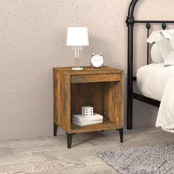 vidaXL Nachtkastje 40x35x50 cm gerookt eikenkleurig, Minder dan 45 cm, Verzenden, Nieuw, Minder dan 55 cm